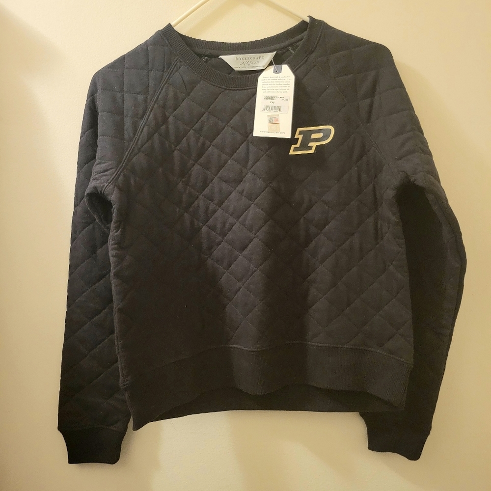 NWT Women's Purdue University Quilted crew neck sweater xxs​